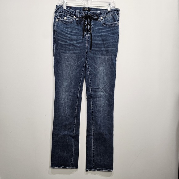True‎ Religion Billie Mid-Rise Straight  Lace-Up Jean Size 30 Rare - Picture 1 of 7
